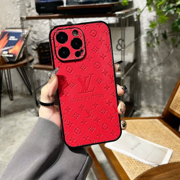 Leather LV iPhone Case