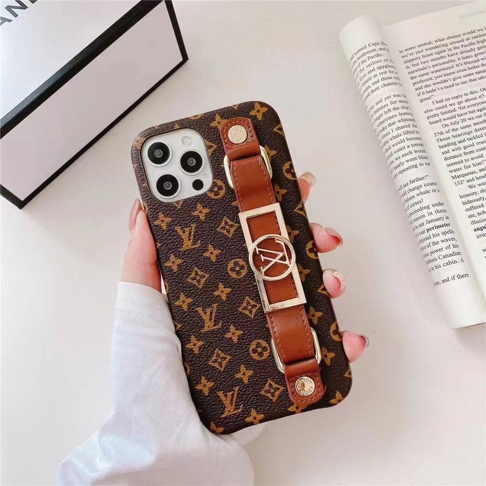 LUXURY LEATHER  WRIST BAND IPHONE CASE