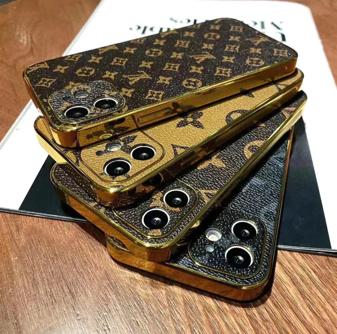 LV gold iPhone Cases - EliteCaseHub