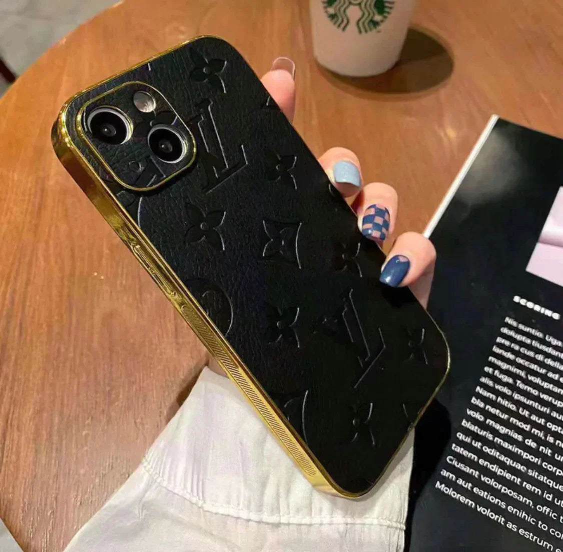 LV gold leather iPhone Cases - EliteCaseHub