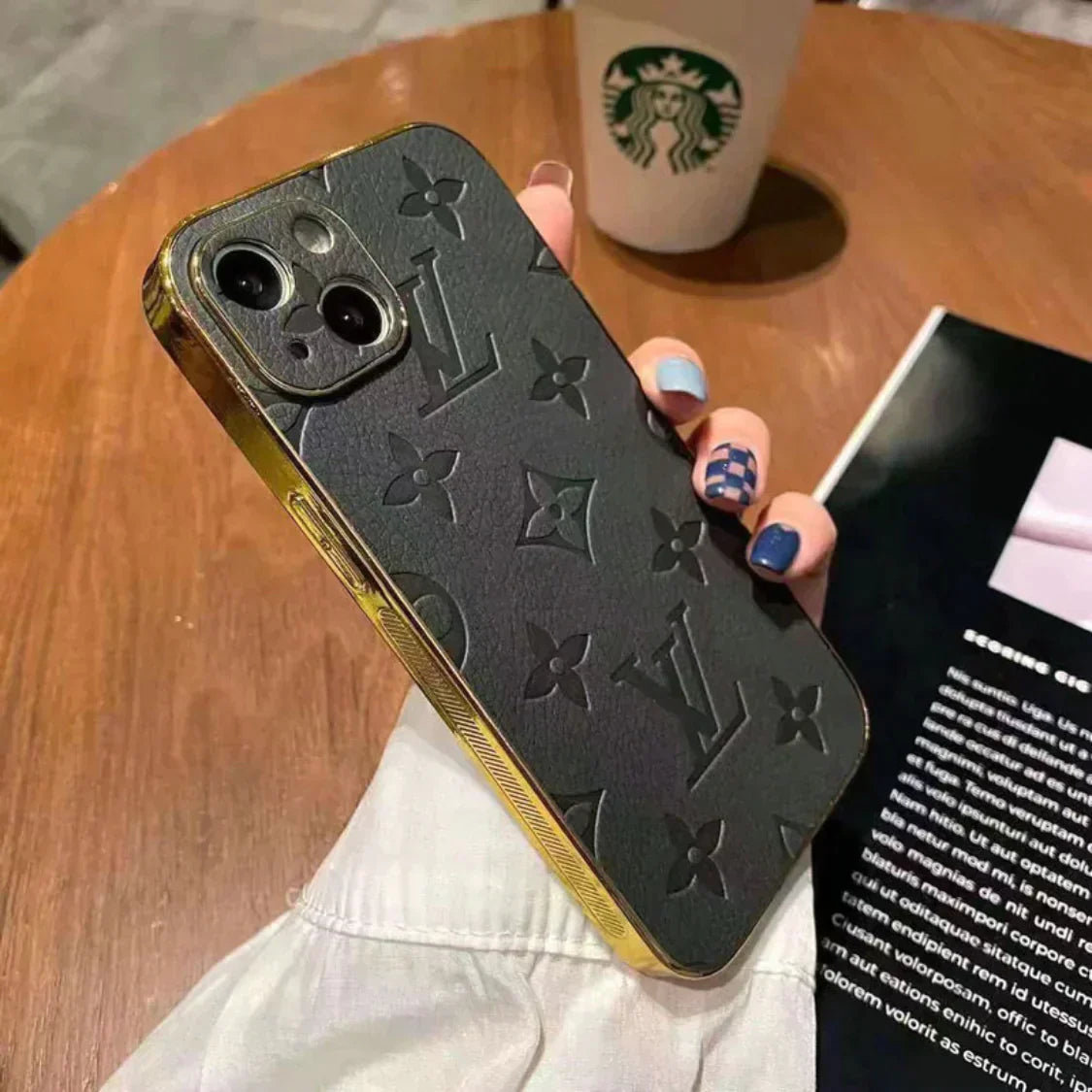 LV gold leather iPhone Cases - EliteCaseHub