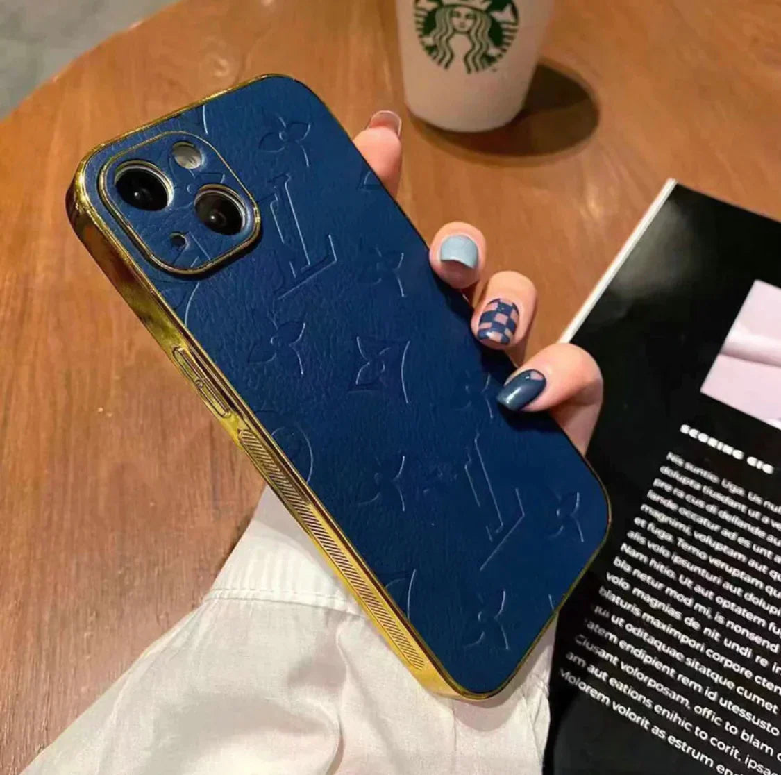 LV gold leather iPhone Cases - EliteCaseHub