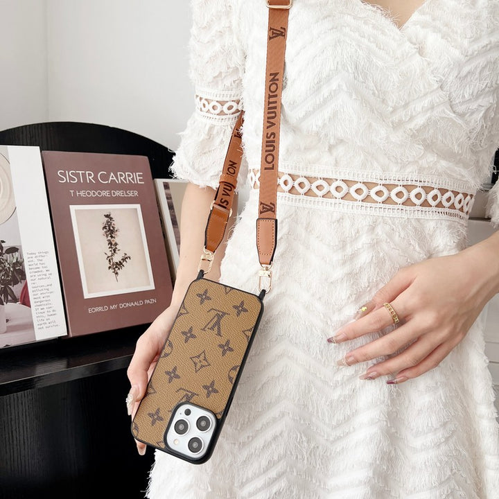 LOUIS VUITTON BROWN CROSSBODY IPHONE CASE