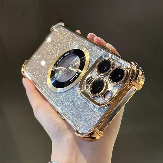 Luxury Plating Flash Glitter Magsafe Magnetic Phone case for iPhone 16 / 15 /14