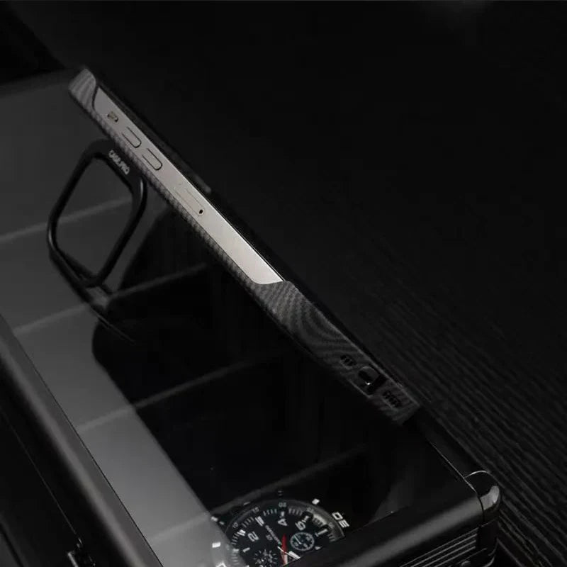 LUXURY CARBON FIBER TEXTURE MAGNETIC CASE FOR IPHONE 16 15 14