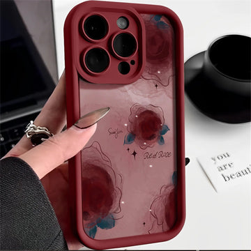 ROSE SILICONE BUMPER BACK COVER FOR IPHONE 15 14 13