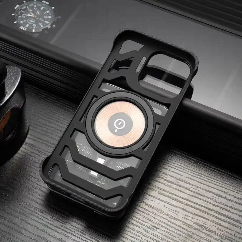 LUXURY CARBON FIBER TEXTURE MAGNETIC CASE FOR IPHONE 16 15 14