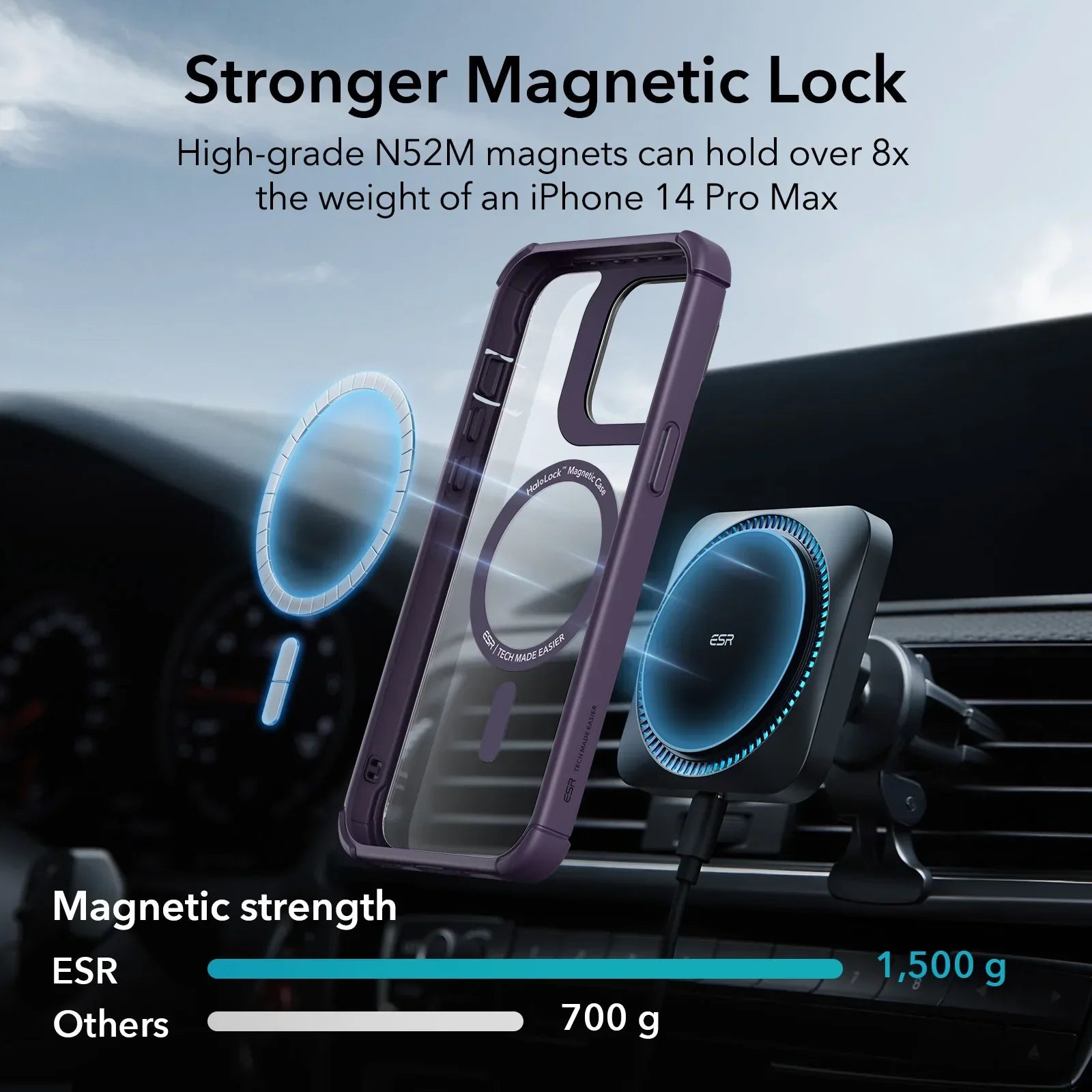 ESR Case, Compatible with MagSafe, Military-Grade Protection for iPhone 15 Series