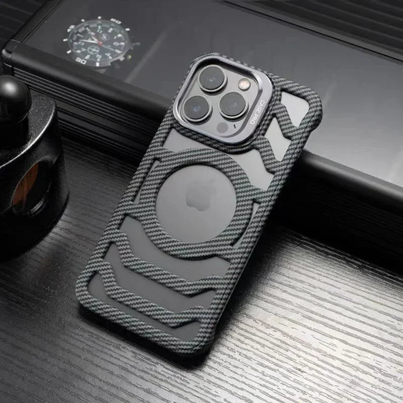 LUXURY CARBON FIBER TEXTURE MAGNETIC CASE FOR IPHONE 16 15 14