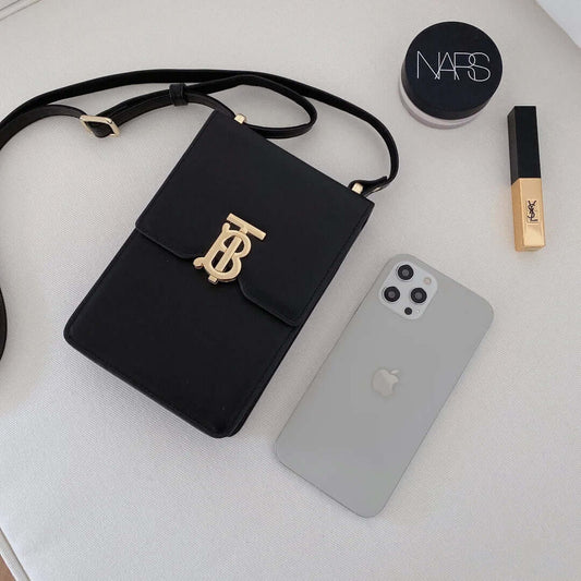 Exclusive metal logo mobile iphone storage bag