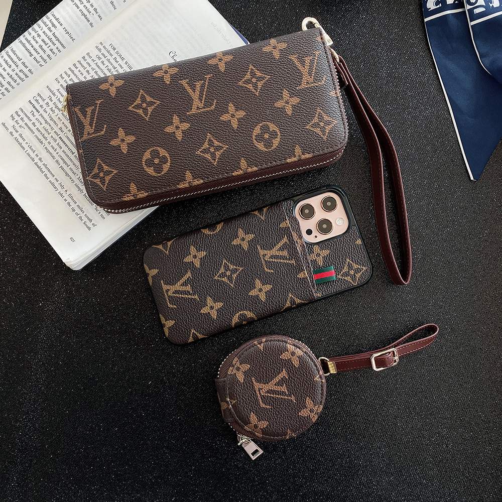 3 IN 1 LUXURY WALLET AND IPHONE CASE WITH AIRPODS CASE